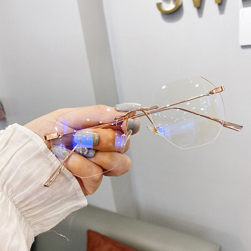Women's Rimless Blue Light Blocking Glasses