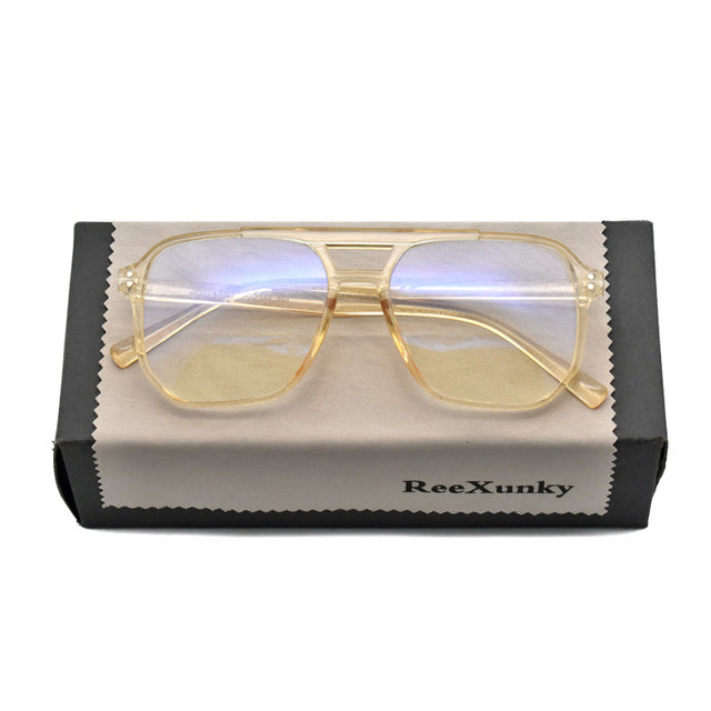Classic Framed Plastic & Titanium Material Blue Light Blocking Computer Glasses