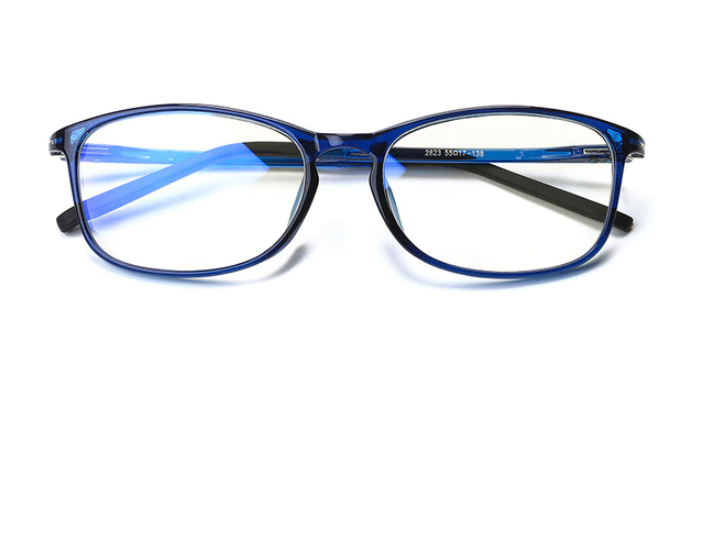 Shadow Framed Blue Plastic Titanum Material Light Blocking Anti-Glare and Anti-Eye Strain Glasses